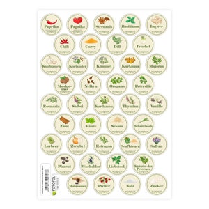 Spice labels for spice jars, spice jars - spice labels with samples