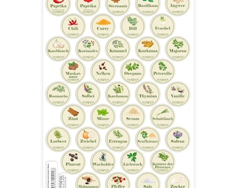 Spice labels for spice jars, spice jars - spice labels with samples
