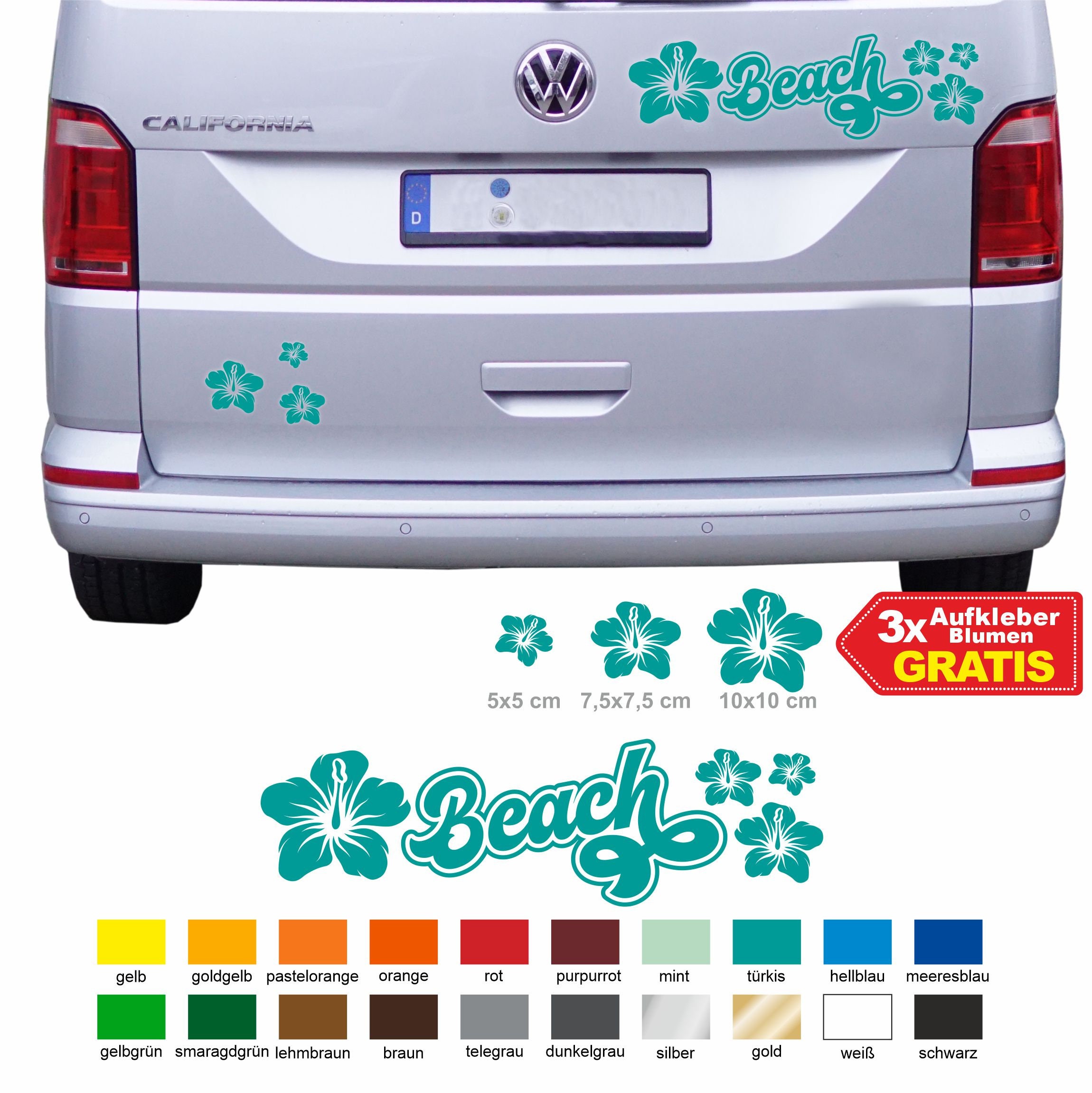 Car Sticker Suitable for VW California Beach T6.1, T6, T5, T4