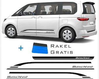Side stripe sticker edition with individual text of your choice, suitable for VW T7 Multivan, personalized car sticker in various colors