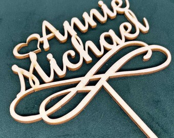 CAKE TOPPER with personalized desired name made of wood - cake decoration & cake decoration