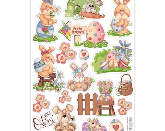 Bunny Easter Sticker Set - Place cards, packaging, Easter gifts - for handicrafts