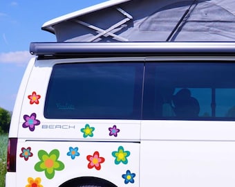 23 Car Stickers Hippie Flowers Flower Power Summer suitable for VW
