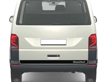 Tailgate rear stripe sticker with custom text, suitable for VW T6.1 T6 T5 Multivan Bulli - Stripe 1