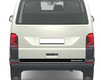 Streep sticker achterklep achter gewenste tekst passend voor VW T6.1 T6 T5 Multivan Bulli - streep 1