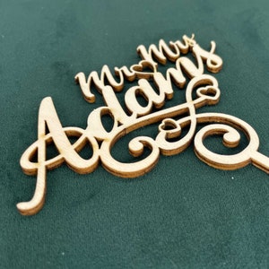 CAKE TOPPER Wedding Mr&Mrs Last Name Personalized - Cake Decoration + Cake Decoration