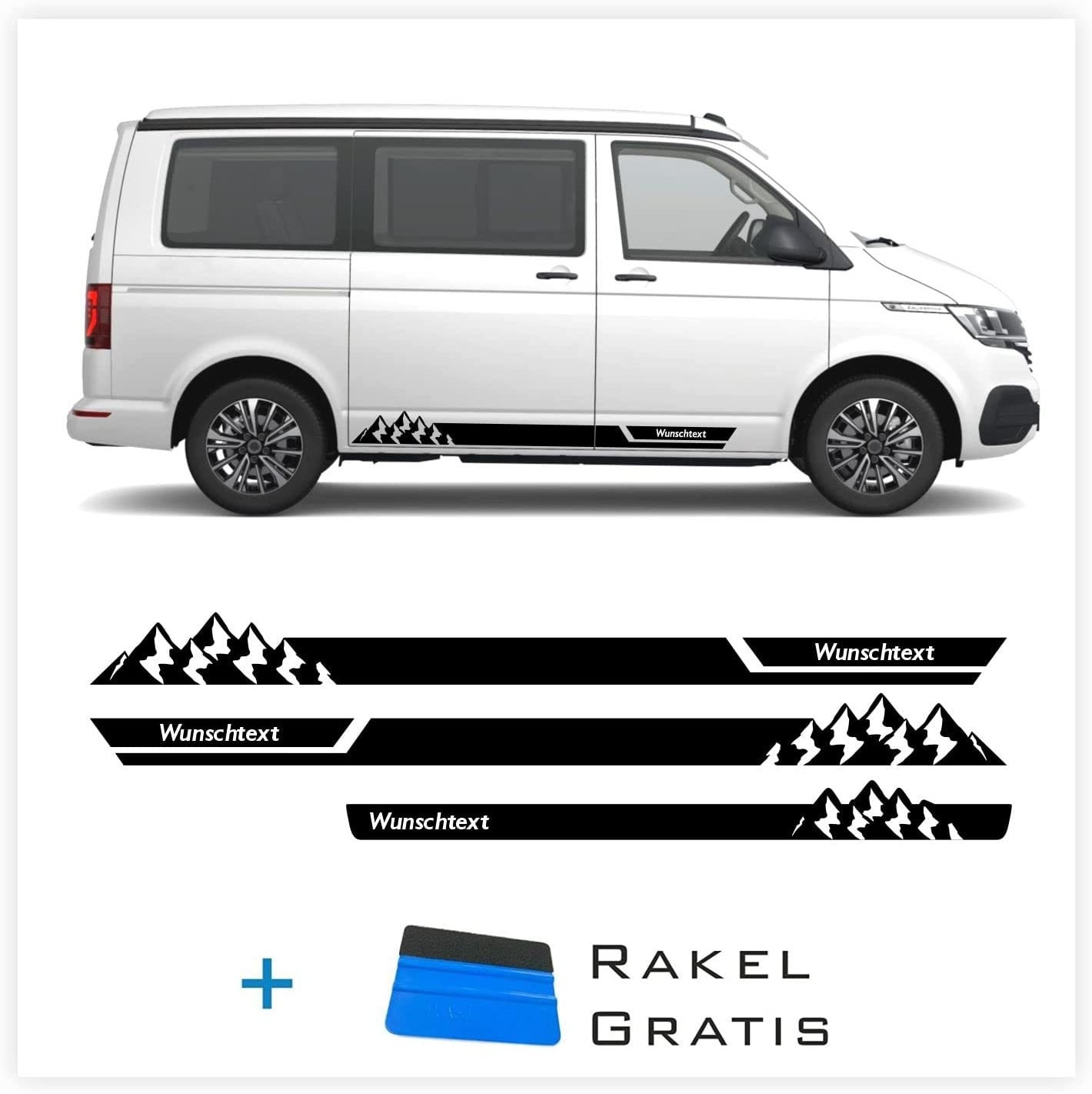 RWRAPS Autotür-Seitenaufkleber, Camper Van Mountain Graphics,  Vinyl-Aufkleber, passend für VW Caddy MK1 MK2 MK3 2 3 4 Maxi Kombi Zubehör