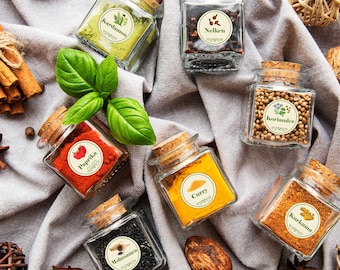 Spice labels for spice jars and tins - spice labels with patterns