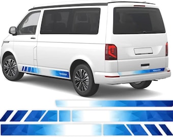 Side stripes Digital print with individual text of your choice, logo suitable for VW T6.1, T6, T5 Multivan, Bulli, Transporter, customizable