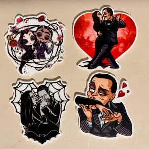 Morticia and Gomez Addams Family 4 piece magnet set