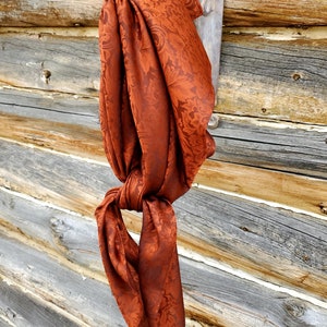 Cowboy Wild Rags Foulards en pure soie Jacquards aux tons terre de poids moyen 12 momme Vêtements western Cadeaux pour lui Cadeaux pour elle Cuivre