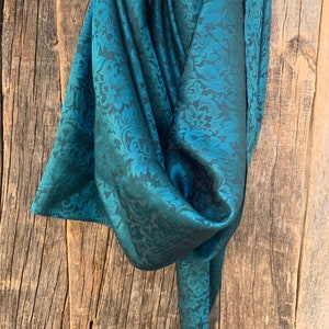 Cowboy Wild Rags - Pure Silk Scarves - Green & Blue Silk Jacquard 12 momme - Ranch wear - Made in Wyoming - Gifts for him - Gifts for her