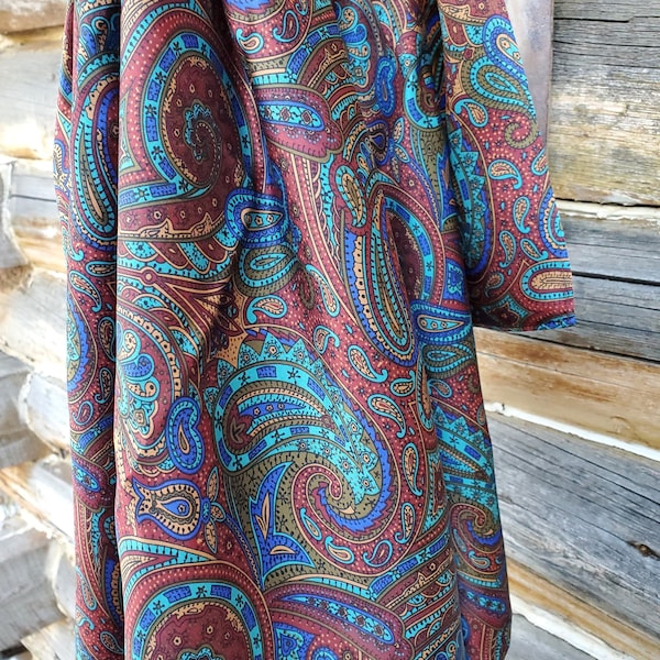 Cowboy Wild Rags - Pure Silk Scarves - Paisley Charmeuse heavy weight 16 momme - Western Ranchwear - Fashion Accessories - men’s gifts - USA