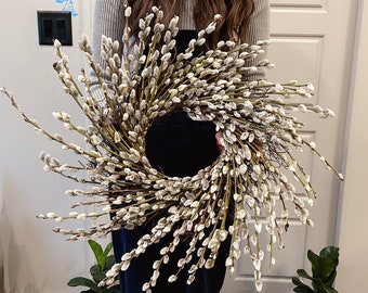 Pure-Pussy Willows Wreaths (Diameter: 22inches plus)