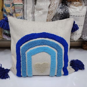 Set of 5 Handmade Moroccan Tufted Cushions | Boho Kids Room Decor | Custom Name Pillow | Nursery Pillow Set | Decorative Throw Pillows
