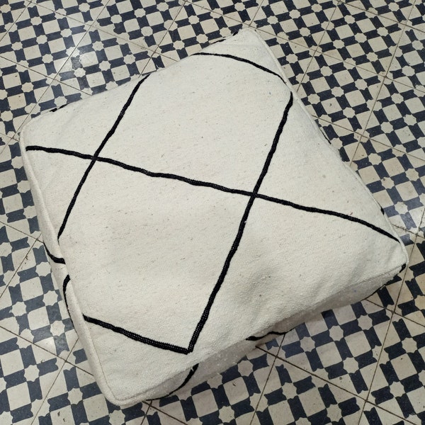 Lovely Siting Kelim pouffe cover handmade pillow ottoman pillow cover floor cushion cover 60x60x20cm