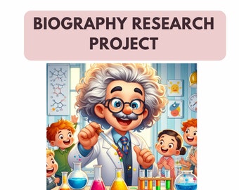 Albert Einstein| Biography Research project | display board school project| Bulletin board | kids Printable |Grade 2&3 | biography report