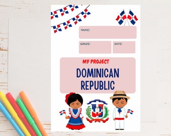 All About Dominican Republic for School projects| Unit study |grade 2 and 3| Hispanic Heritage Week| kids Printable| Countries & Flags|Facts