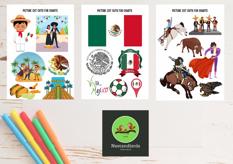 Mexico for Kids printable worksheets School projects Unit study grade 2 and 3 Hispanic Heritage Mexico Flag Fun Facts image 5
