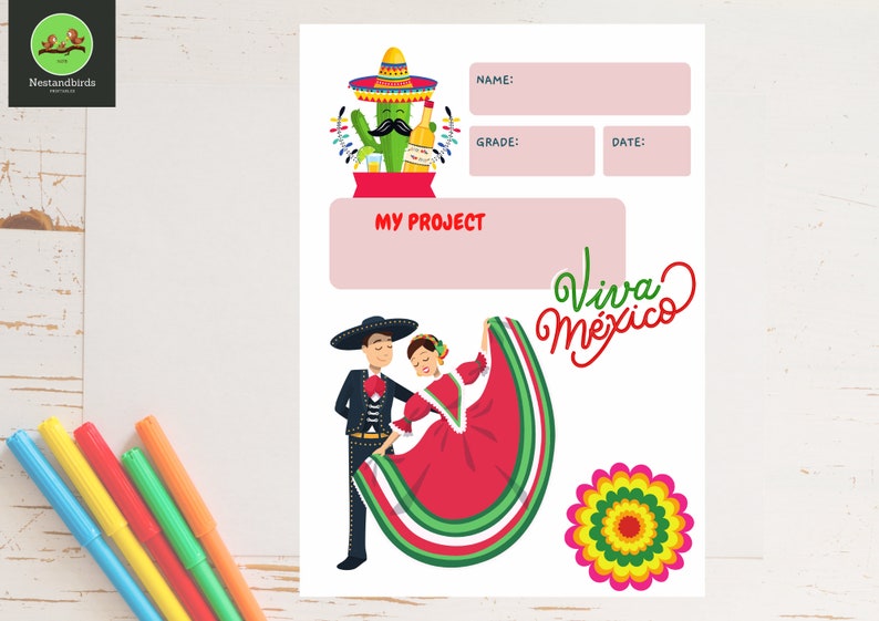 Mexico for Kids printable worksheets School projects Unit study grade 2 and 3 Hispanic Heritage Mexico Flag Fun Facts image 2