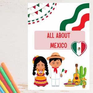 Mexico for Kids printable worksheets School projects Unit study grade 2 and 3 Hispanic Heritage Mexico Flag Fun Facts image 1