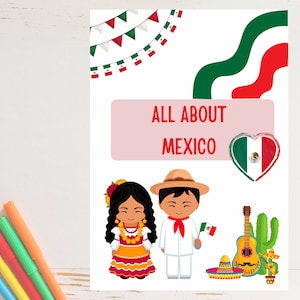 Alles über Mexiko für Schulprojekte | Einheitsstudie |Grad 2 und 3| Hispanic Heritage |Kinder druckbar| Wissenswertes| Länder & Flaggen