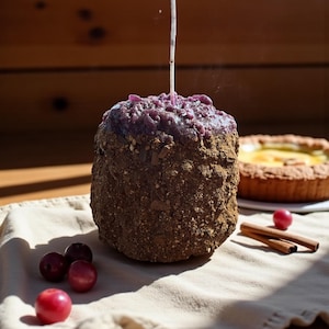 Primitive Mulberry Pie Grubby Candle – Rustic Handmade Cinnamon & Berry Farmhouse Decor