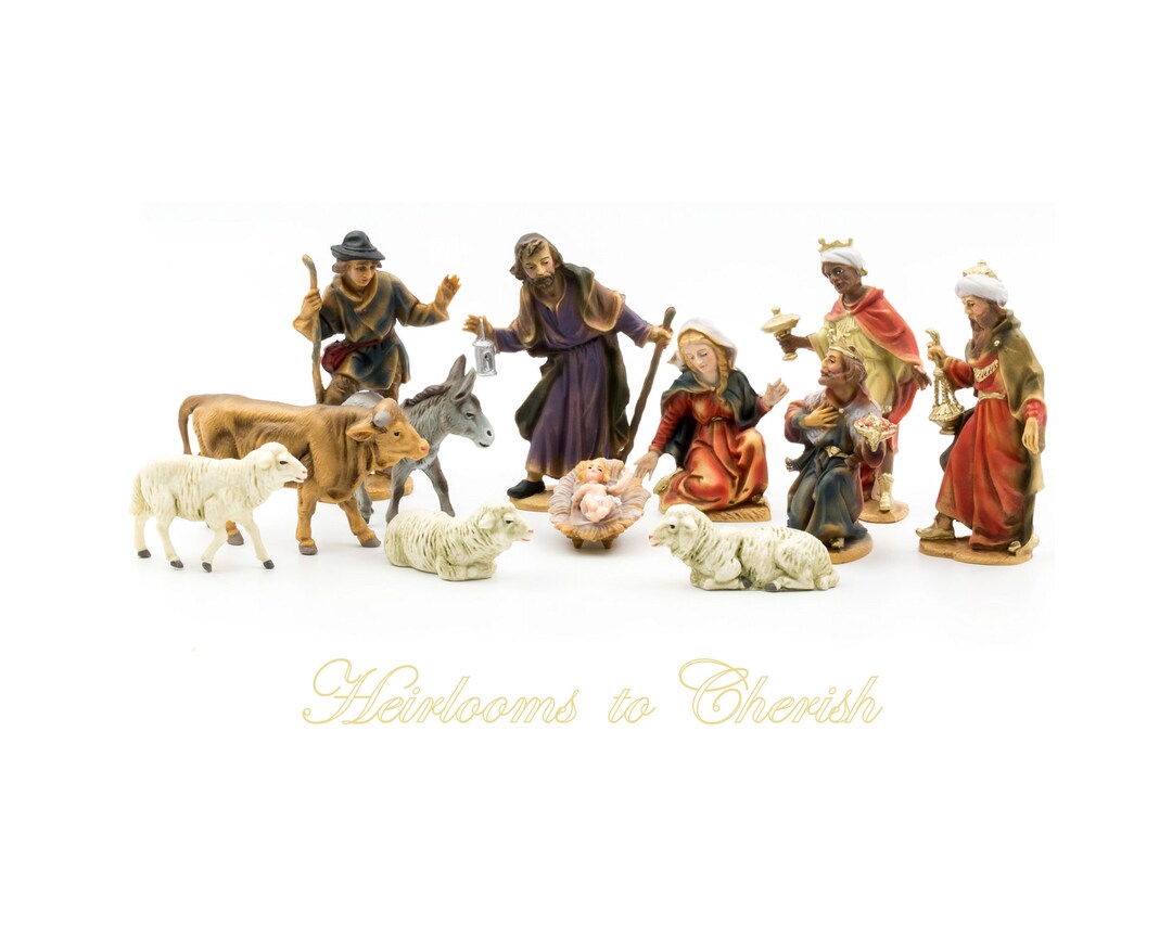 Marolin Christmas Nativity Figure Set, 12 Pcs. plastic Material, 4.75