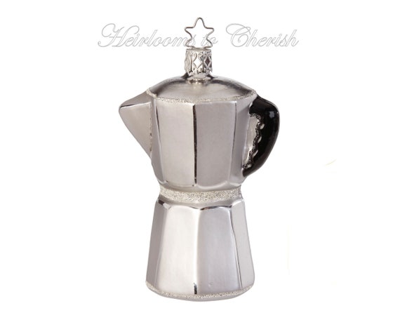Inge Glas Espresso Coffee Pot 1-257-15 German Glass Christmas