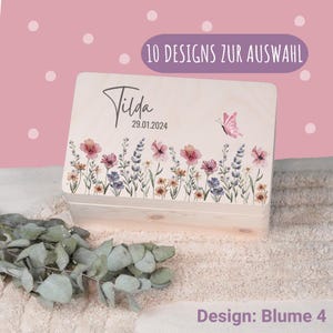 Erinnerungskiste, Personalisierte Baby-Kiste, Erinnerungskiste Blumen, Erinnerungsbox Baby, Geschenk zur Geburt, Babygeschenk Geburt, Blumen