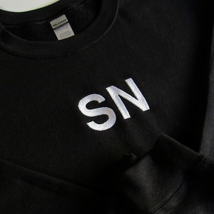 8 Embroidered Initials Unisex Sweatshirt (Hj, Sh, Yh, Ys, Sn, Mg, Wy, Jh)