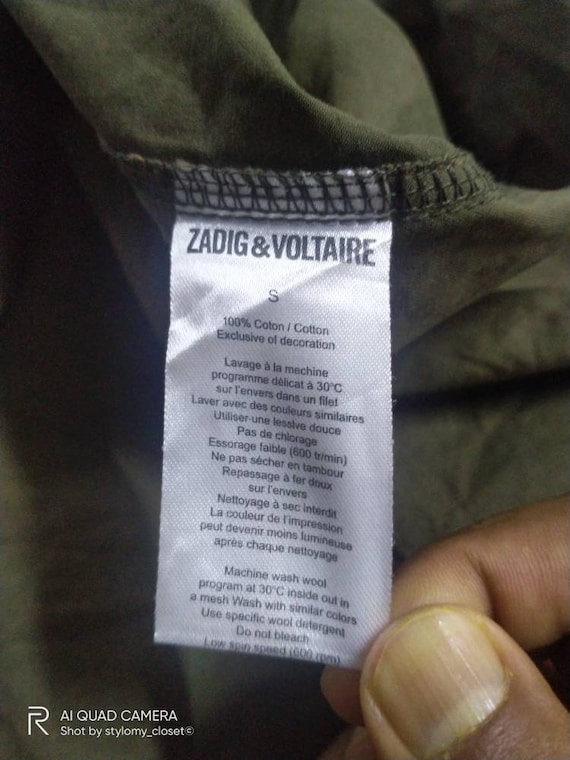 Zadig & Voltaire green army arrow bleach jacket (cust… - Gem