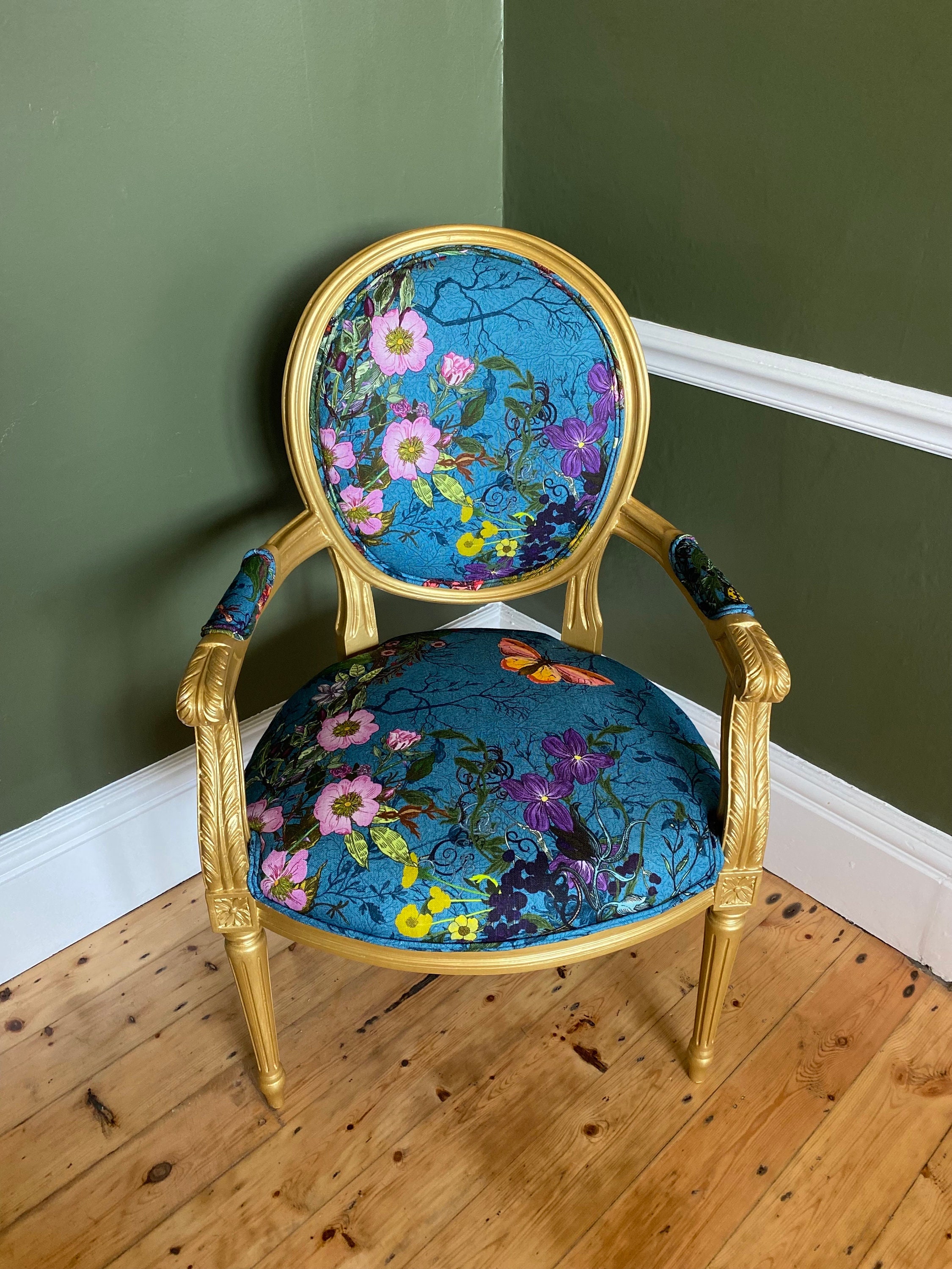 ANTIQUE ACCENT CHAIR Bespoke Chairs Reupholstered - Etsy UK