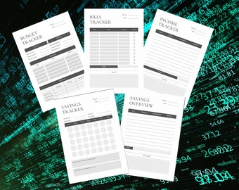 Mega Pack Finance Planner Printable, Budget Tracker, Income Savings Planner, Bills Tracker, Finance Planner Inserts, A4