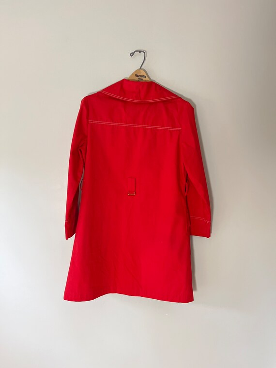 VTG 60s 70s long red coat - image 6