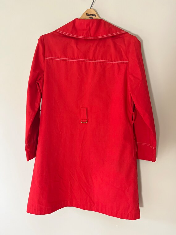 VTG 60s 70s long red coat - image 7