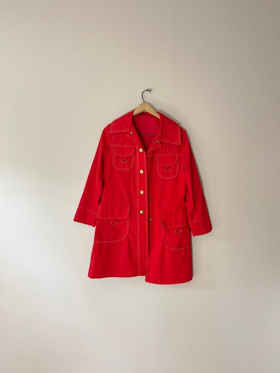 VTG 60s 70s long red coat