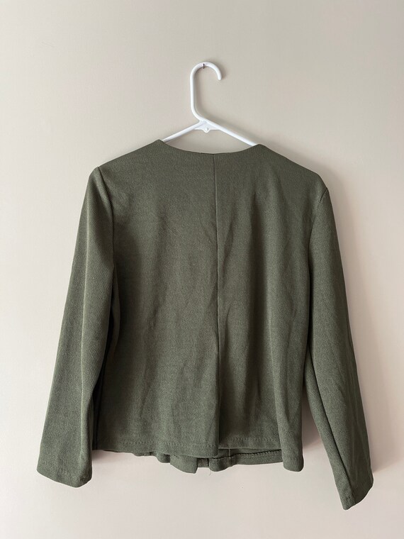 VTG 1980s olive green blouse - image 5