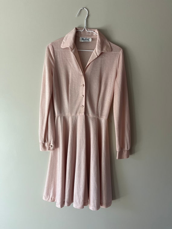 VTG 1950s pink long sleeve dress
