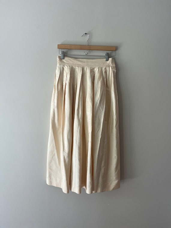 VTG 70s Yves Saint-Laurent pleated silk midi skirt