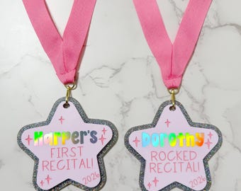 DANCE RECITAL MEDAL - Dancer End of Year Performance Gift - First Recital Cute Girly Award