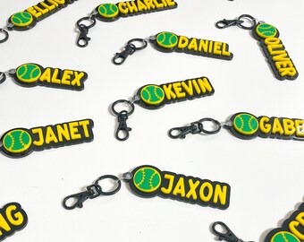 Custom Sports Keychain! - Soccer, Basketball, Baseball Bag Tag + Personalized Name - Sport Team Spirit