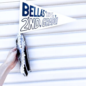 FIRST / LAST DAY of School Pennants Black or White Modern Minimal Personalized Custom Sign 1st 2nd 3rd 4th 5th Grade Pre-School Kinder image 5