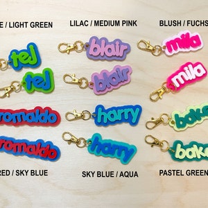 MINI BAG TAGS - Set of 2 or 4 - Tiny Custom Name Keychains for Kids ...