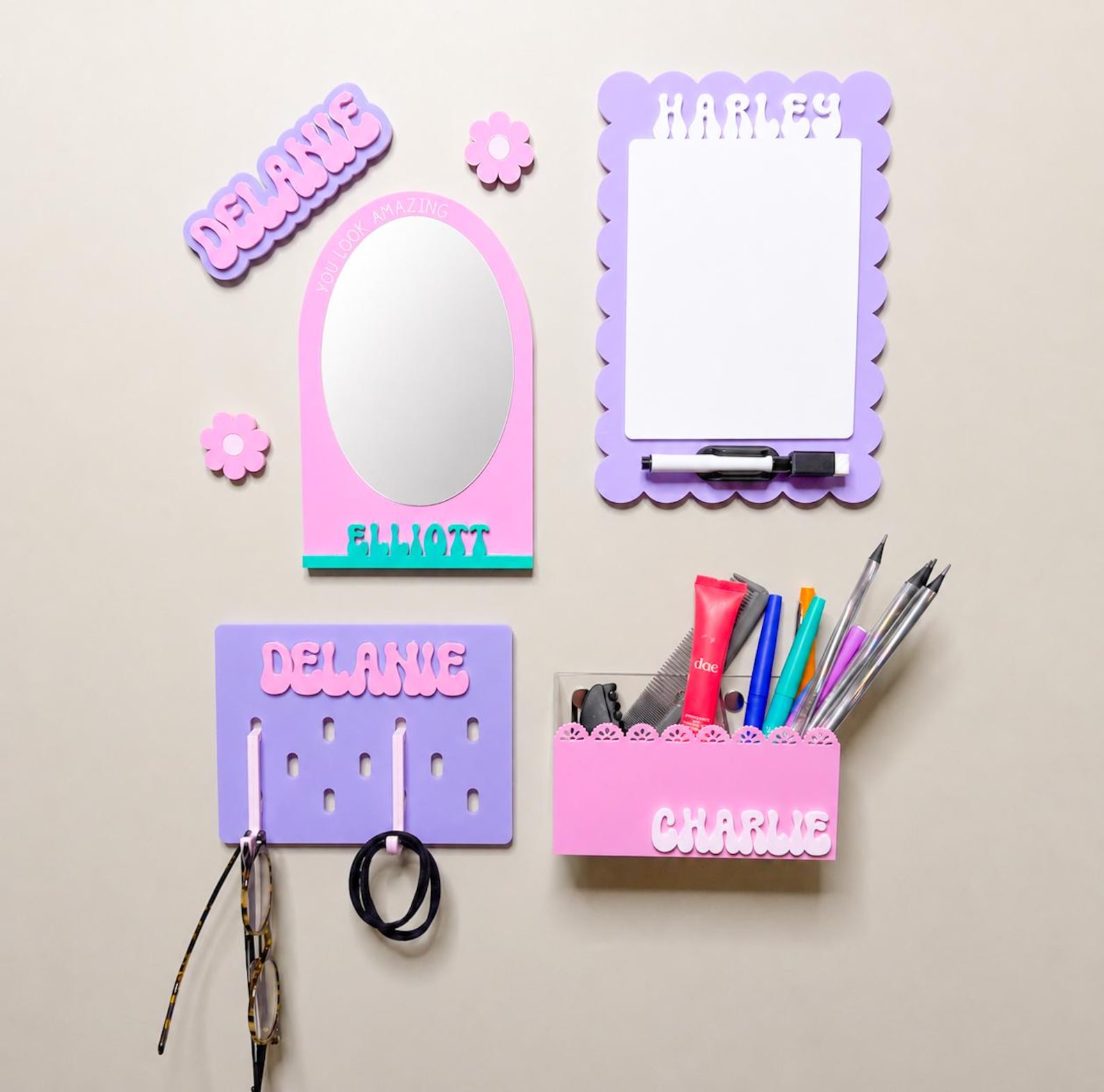 CUSTOM LOCKER ACCESSORIES - Teen Tween Magnetic Locker Mirror Mini Peg ...