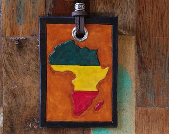 African Roots Leather Bookmark