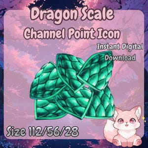 Icono de punto de canal de Twitch de escamas de dragón verde azulado / Insignia de canje de fantasía / Icono de recompensa de transmisión / Descarga instantánea