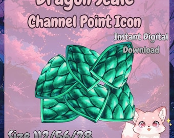 Teal Dragon Scales Twitch Channel Point Icon | Fantasy Redeem Badge | Stream Reward Icon | Instant Download