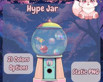 Stream Hype Jar Gumball Candy Machine Overlay | 34 PNG Drop Images | Cute Candy Theme | Instant Download | Multiple Colors