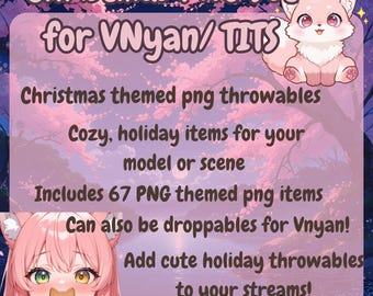 Big Pack of Christmas Throwable Assets – 67 pcs | Transparent PNG | VTuber Throwables | VNyan & TITS Program | Stream Decorations